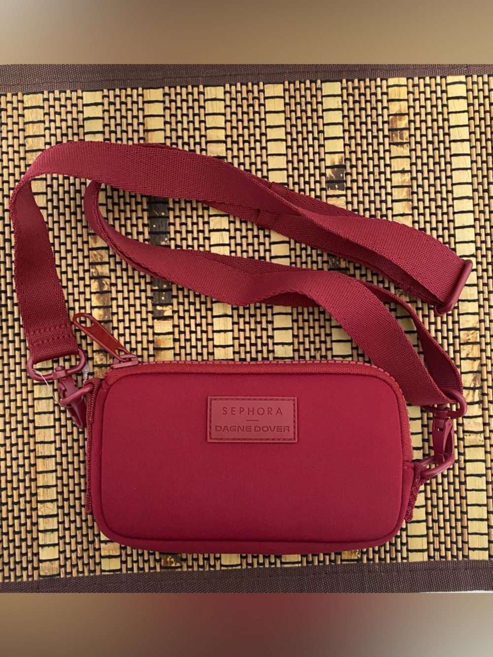 DAGNE DOVER x SEPHORA Limited Edition Mara Phone Sling Crossbody Bag Burgundy